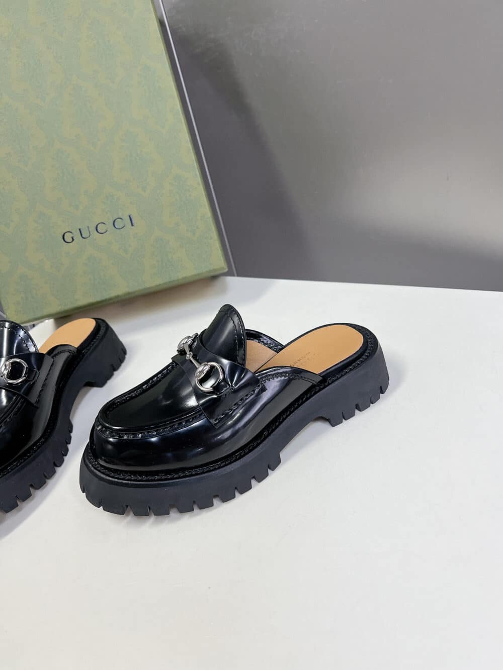GUCCI WOMEN'S MULE WITH HORSEBIT BLACK 764207 DS800 1000 - Image 4