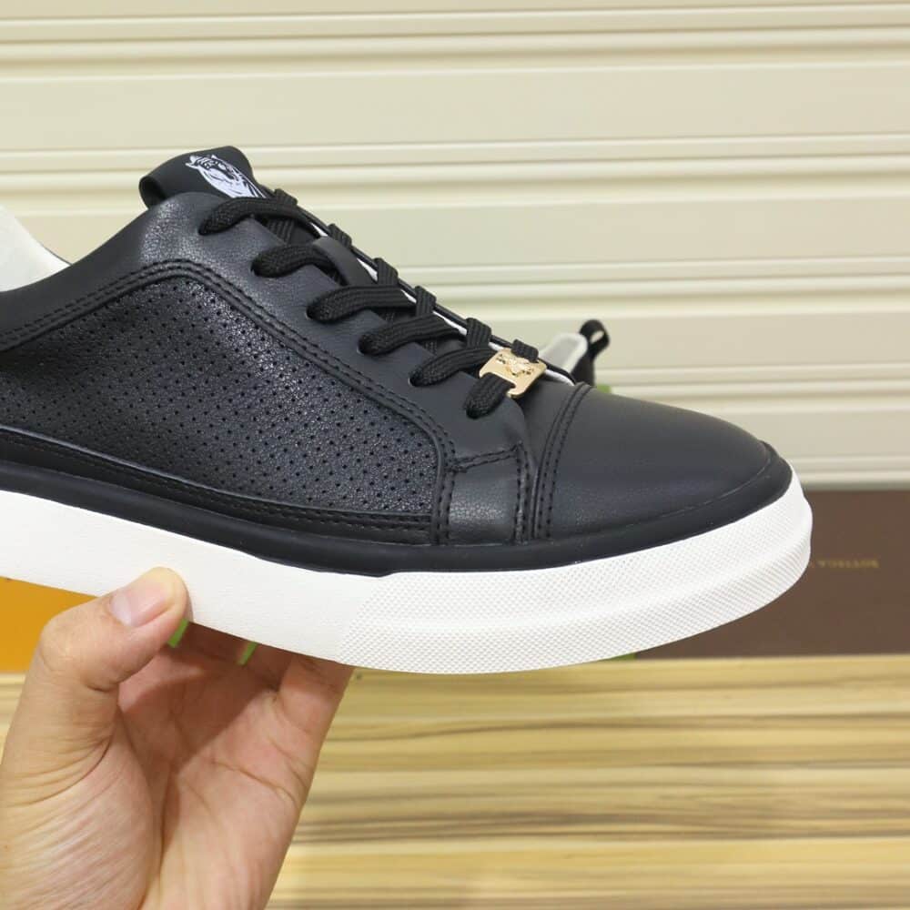 GUCCI MEN’S PLATFORM SNEAKERS LEATHER BLACK AND BLACK EDGE - Image 6