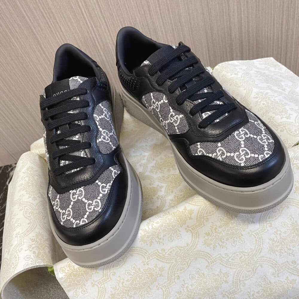 GUCCI MEN'S GG TRAINER SUPREME CANVAS BLACK ‎669582 AACOD 1072 - Image 8