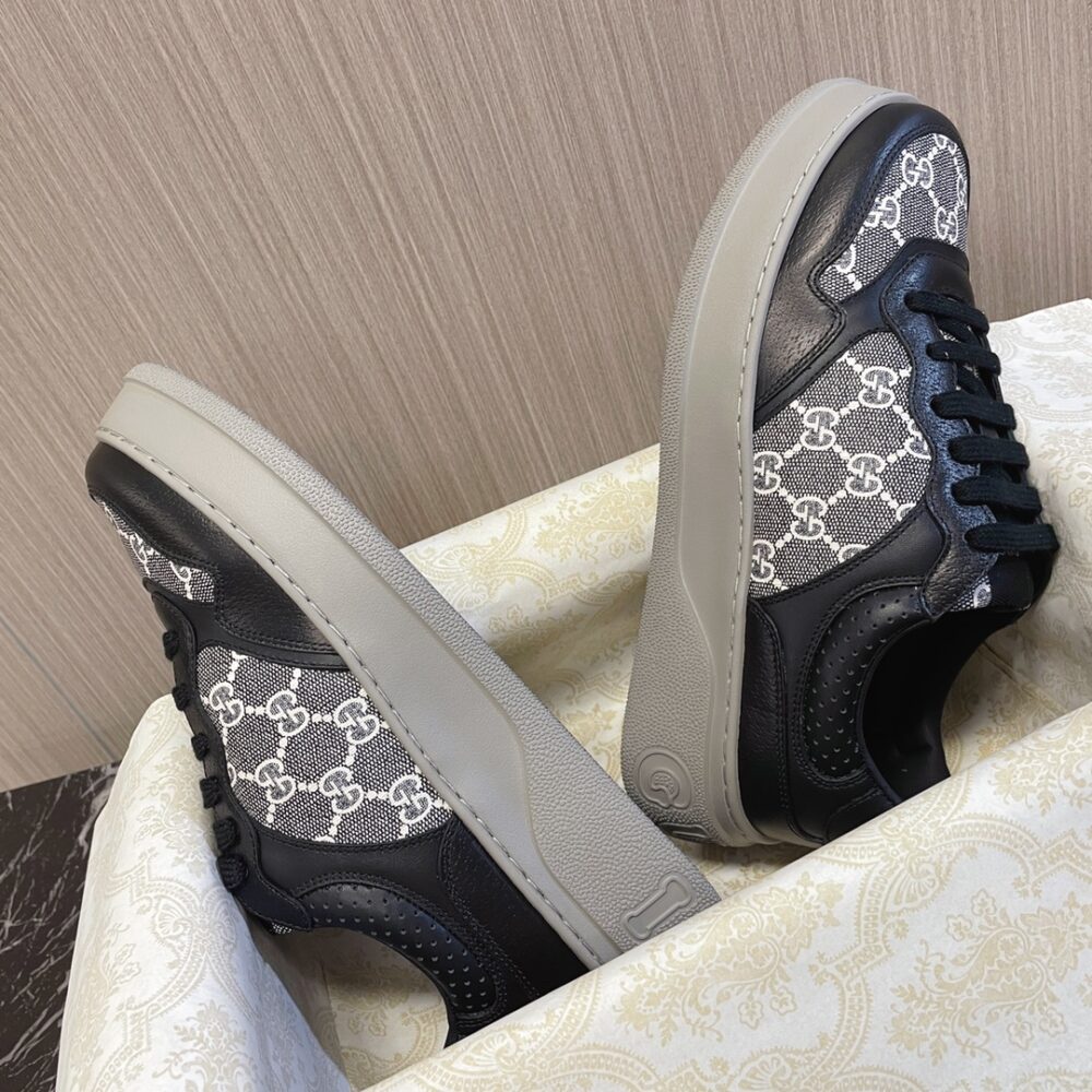 GUCCI MEN'S GG TRAINER SUPREME CANVAS BLACK ‎669582 AACOD 1072 - Image 7
