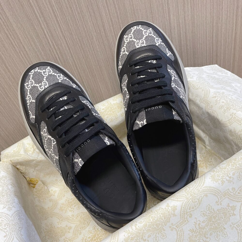 GUCCI MEN'S GG TRAINER SUPREME CANVAS BLACK ‎669582 AACOD 1072 - Image 6