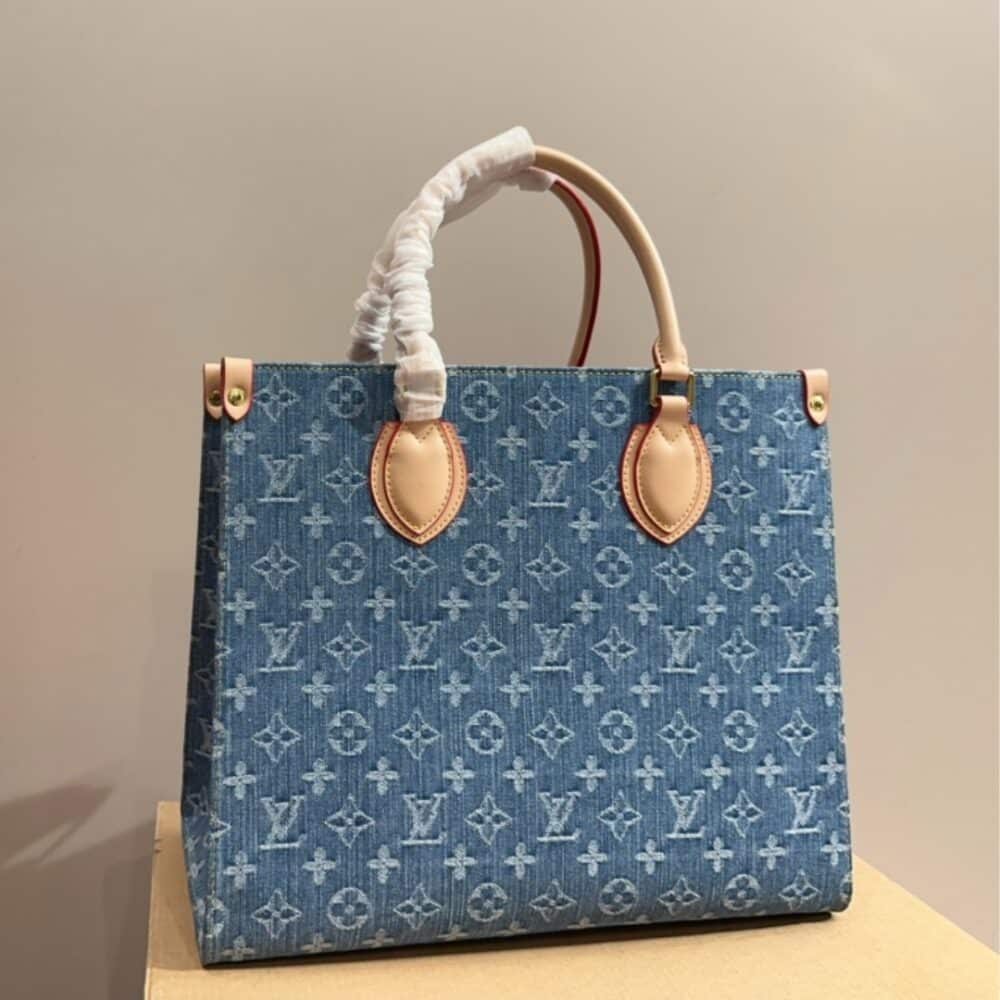 LOUIS VUITTON NEW LV REMIX ONTHEGO MM DENIM BLUE 35CM M46871 - Image 3