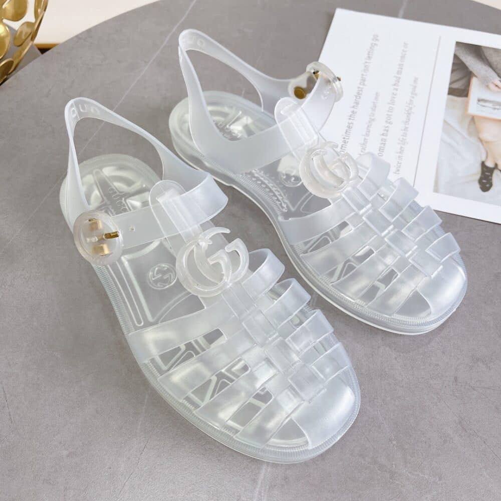 GUCCI SANDAL WITH DOUBLE G SILVER 674133 JFM00 8300 - Image 5