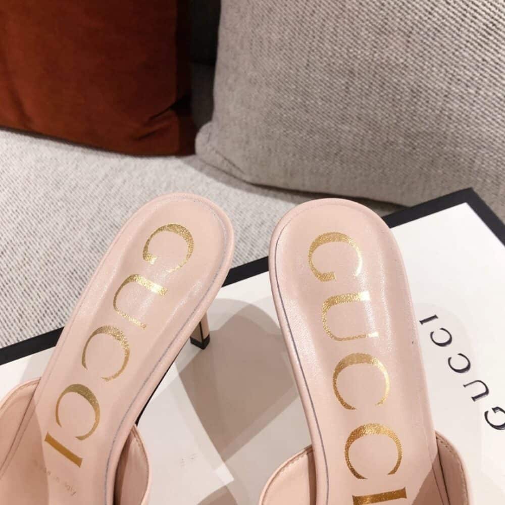 GUCCI SYLVIE CHAIN MULE SANDALS PINK - Image 6