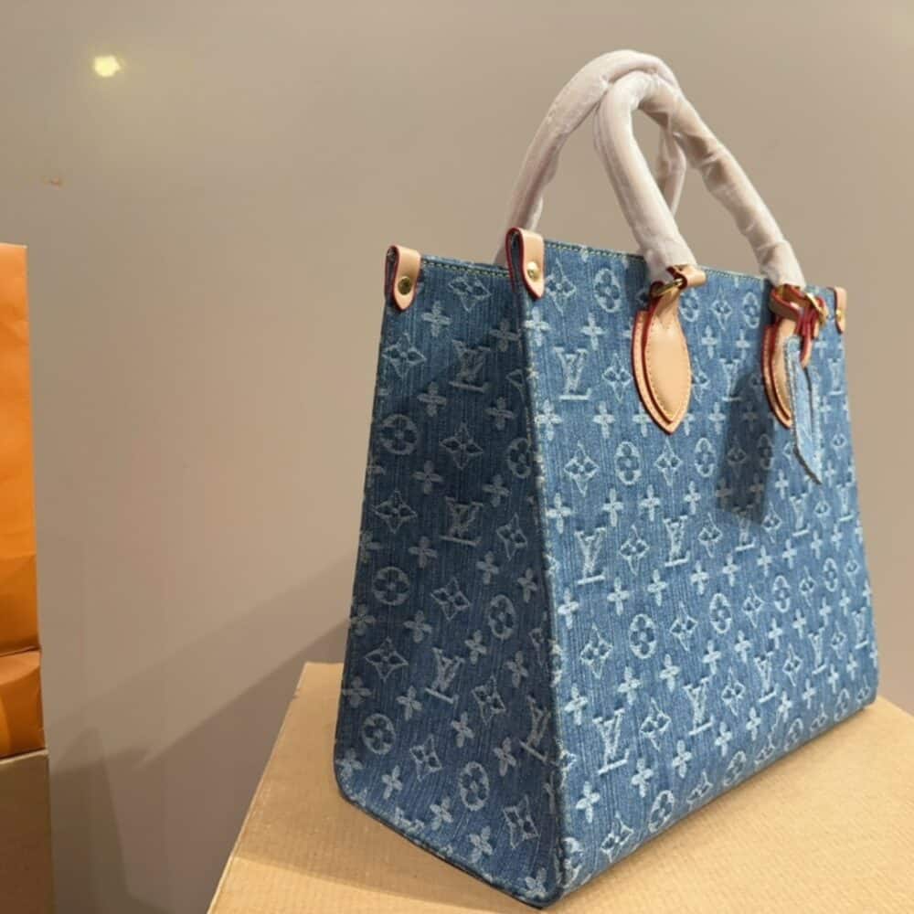 LOUIS VUITTON NEW LV REMIX ONTHEGO MM DENIM BLUE 35CM M46871 - Image 7