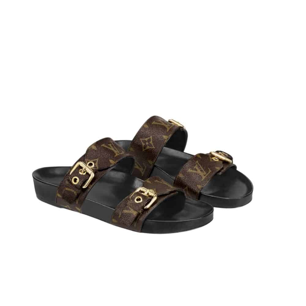 LOUIS VUITTON BOMDIA FLAT MULE BROWN