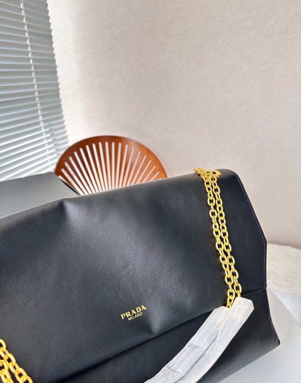 PRADA MEDIUM LEATHER SHOULDER BAG BLACK 38CM 1BD367 2CYS F0002 V OOO - Image 7