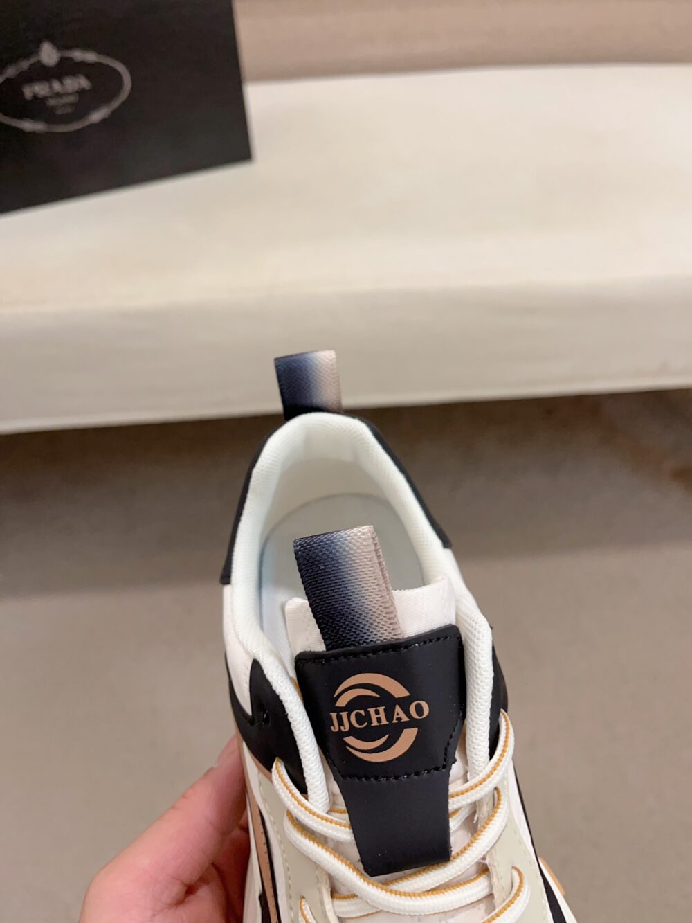 PRADA COLORBLOCK SNEAKERS WITH LOGO BEIGE - Image 5