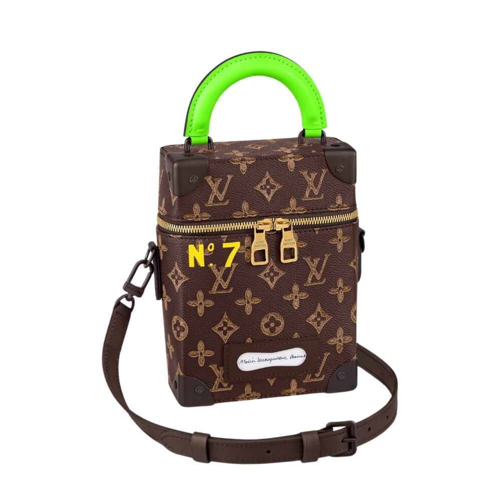LOUIS VUITTON VERTICAL BOX TRUNK BAG MONOGRAM BROWN 13CM M59664