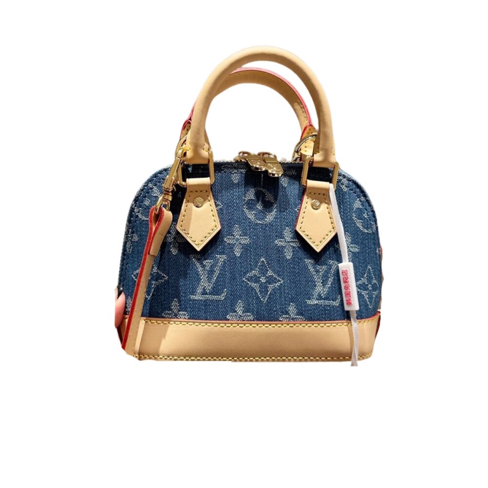 LOUIS VUITTON ALMA BB MONOGRAM CANVAS BAG DENIM BLUE 16CM