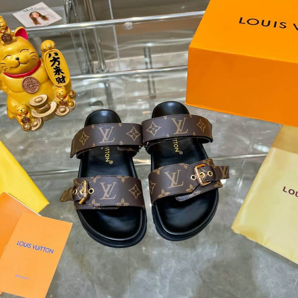 LOUIS VUITTON BOMDIA FLAT MULE BROWN 1A3R5M - Image 4