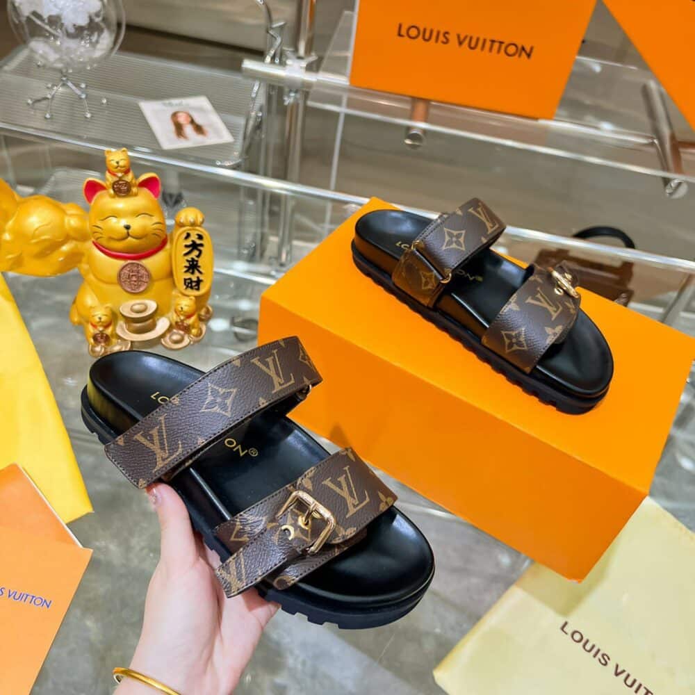 LOUIS VUITTON BOMDIA FLAT MULE BROWN 1A3R5M - Image 7