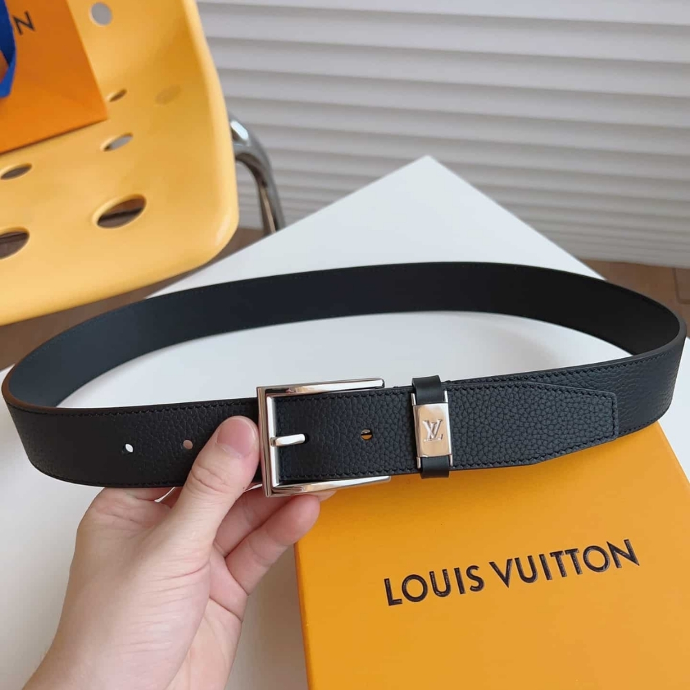 Alternative view of Louis Vuitton LV City Pin Belt Silver Hardware Black 35Mm M0542S