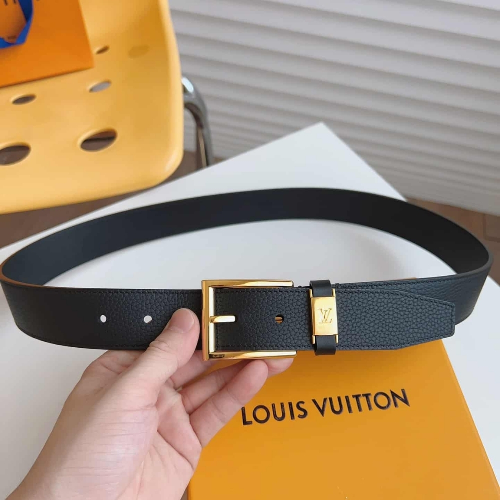 Alternative view of Louis Vuitton LV City Pin Belt Gold Hardware Black 35mm