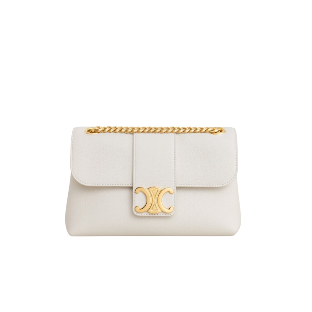 CELINE MEDIUM CELINE VICTOIRE BAG IN SUPPLE CALFSKIN WHITE 23CM 116593FDU 01BC