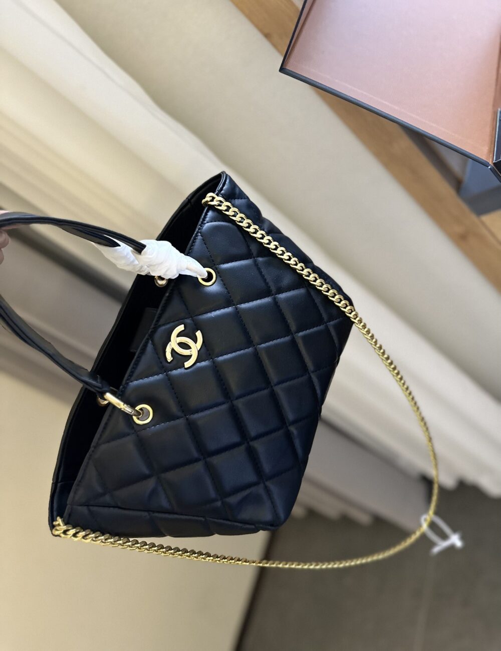 CHANEL SMALL SHOPPING BAG BLACK 25CM AS4188 - Image 5