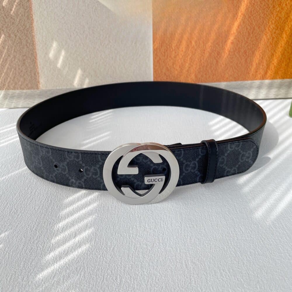 GUCCI GG SUPREME BELT WITH G BUCKLE BLACK 40MM - Image 3