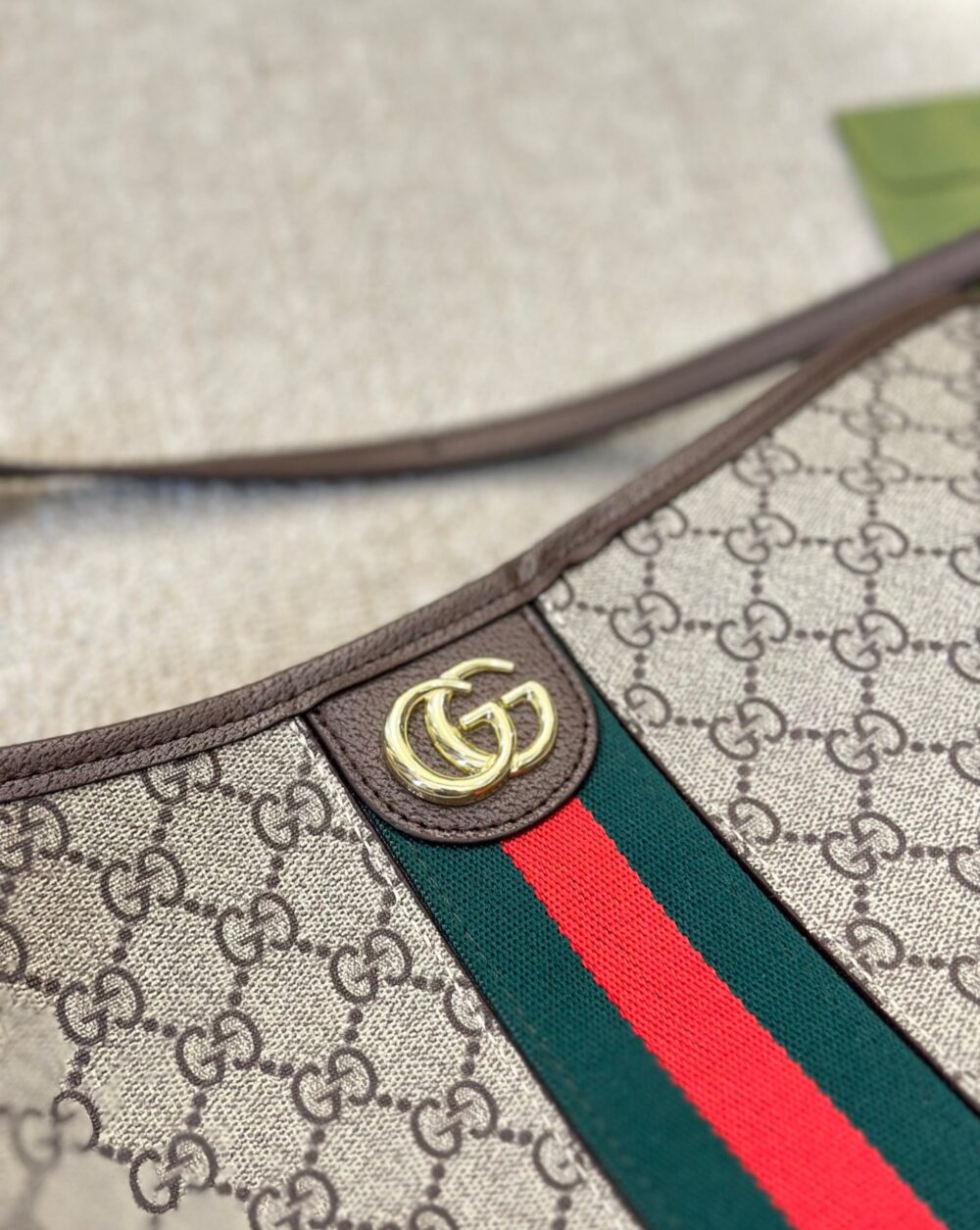 GUCCI OPHIDIA GG SMALL SHOULDER BAG ‎BEIGE AND EBONY 28CM 781402 96IWG 8745 - Image 5