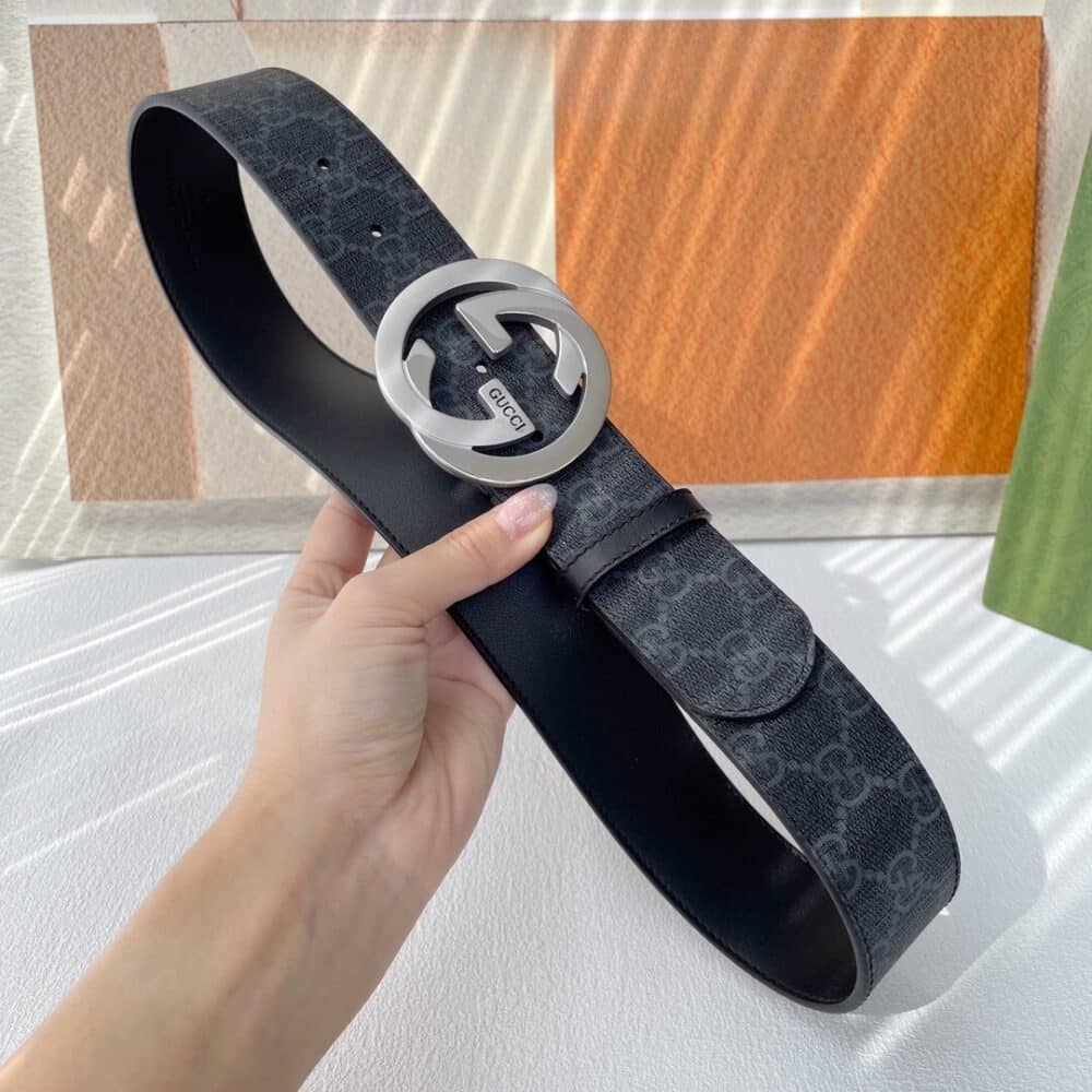 GUCCI GG SUPREME BELT WITH G BUCKLE BLACK 40MM - Image 7