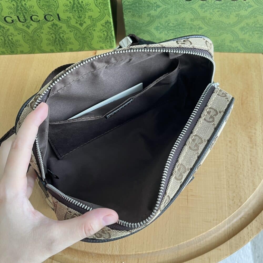GUCCI GG CANVAS WAISTBAG BEIGE EBONY 22CM 449174 KY9KN 9886 - Image 10