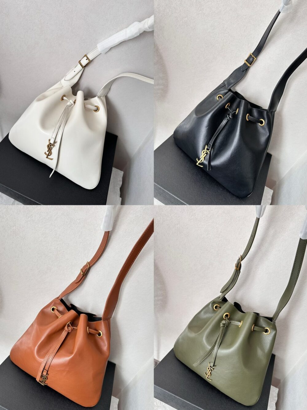 SAINT LAURENT PARIS VII FLAT HOBO BAG IN SMOOTH LEATHER BAG ORANGE 23CM - Image 3