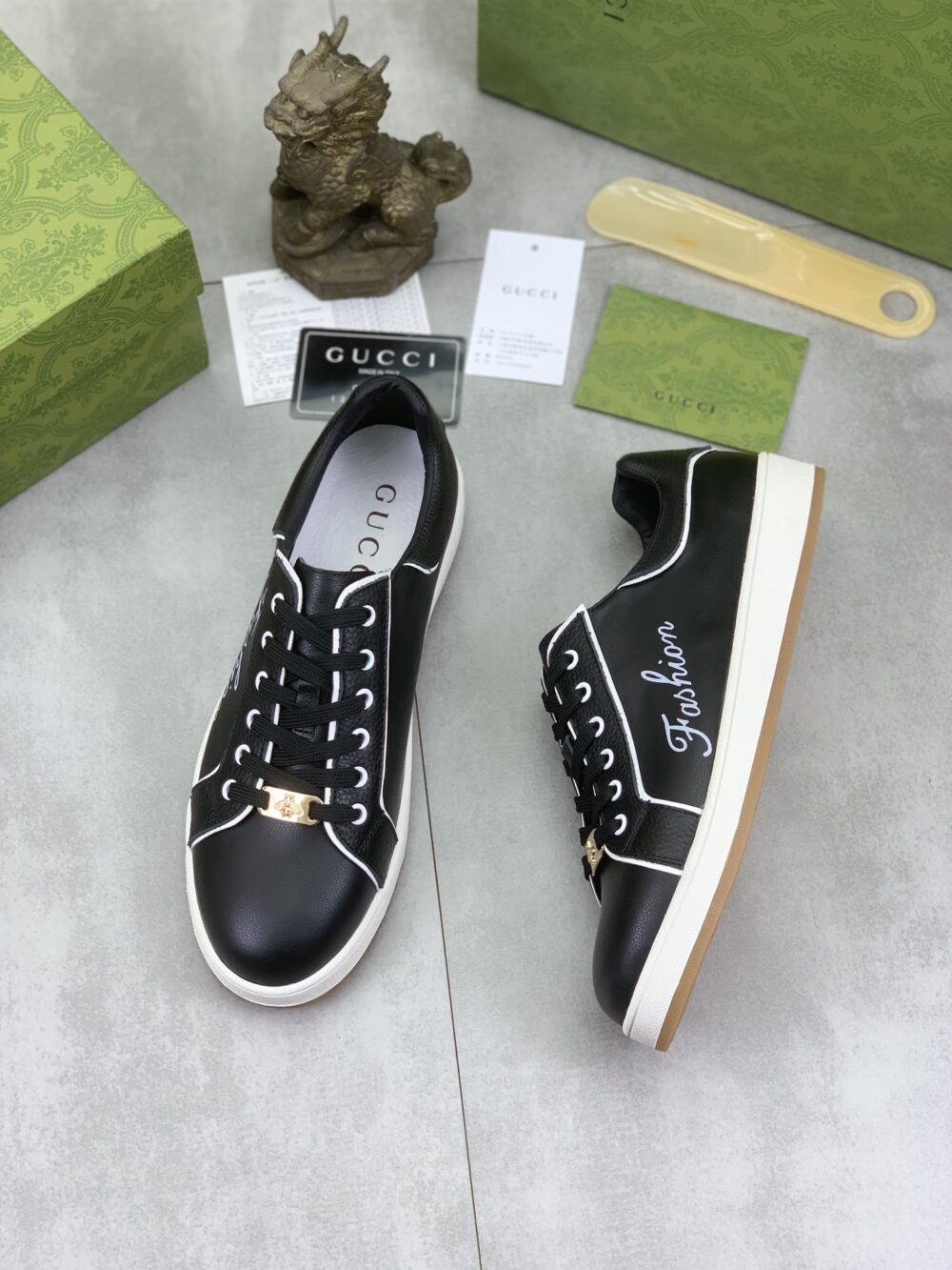 GUCCI CLASSIC FASHION SNEAKER WITH EDGE BLACK - Image 7