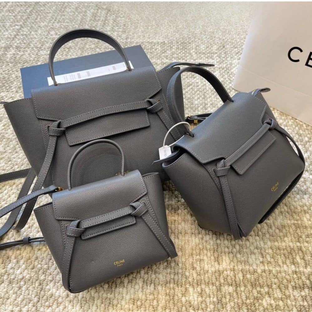 Alternative view of CELINE NANO BELT BAG IN GRAINED CALFSKIN GREY 20CM 189003ZVA 10DC
