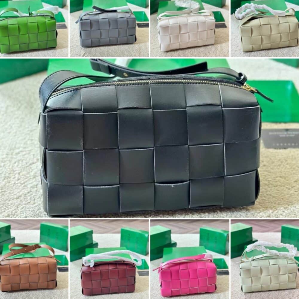 BOTTEGA VENETA BRICK CASSETTE INTRECCIO LEATHER SHOULDER BAG BAROLO 28CM - Image 4