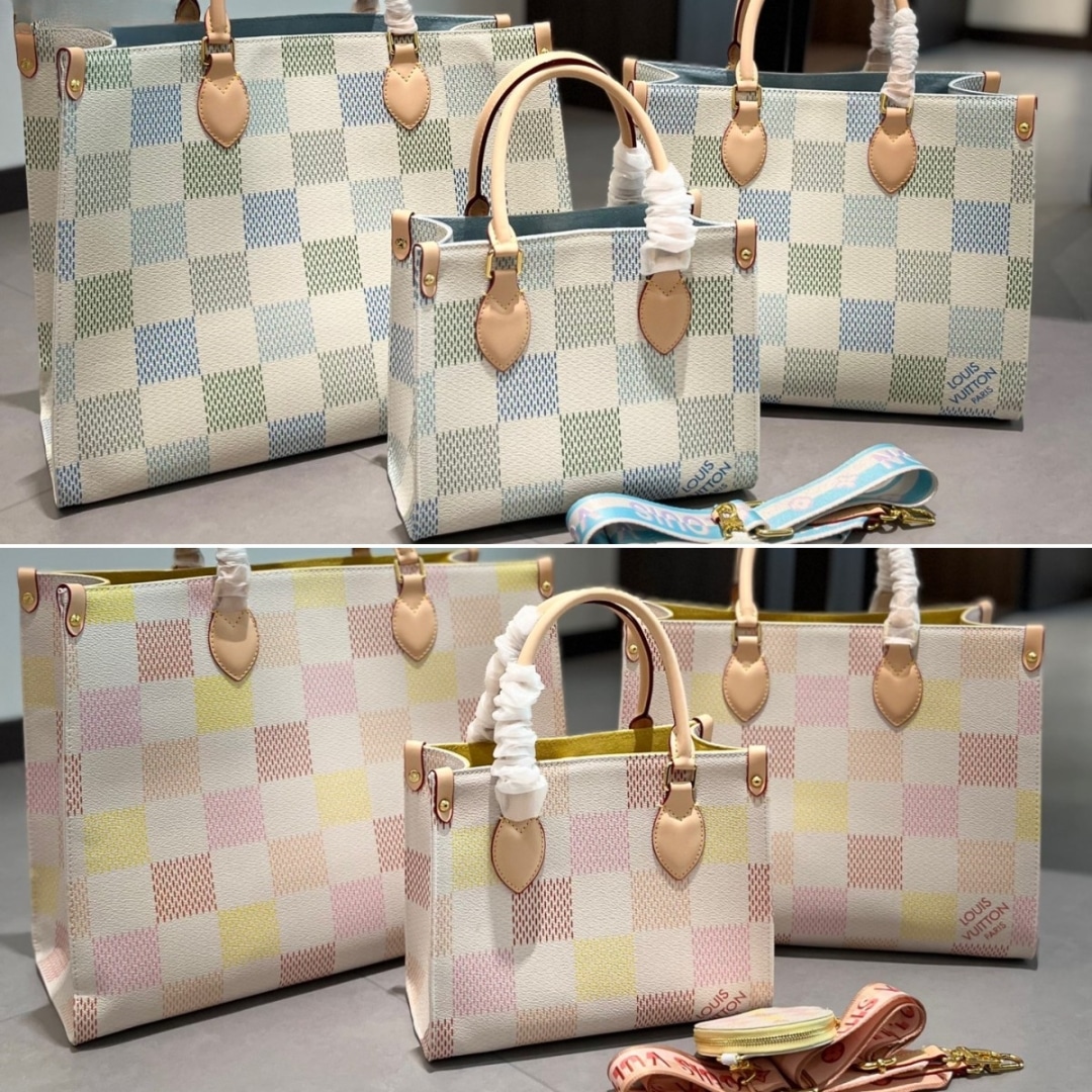 LOUIS VUITTON ONTHEGO MM DAMIER CANVAS PISTACHIO 35CM N40518 - Image 3
