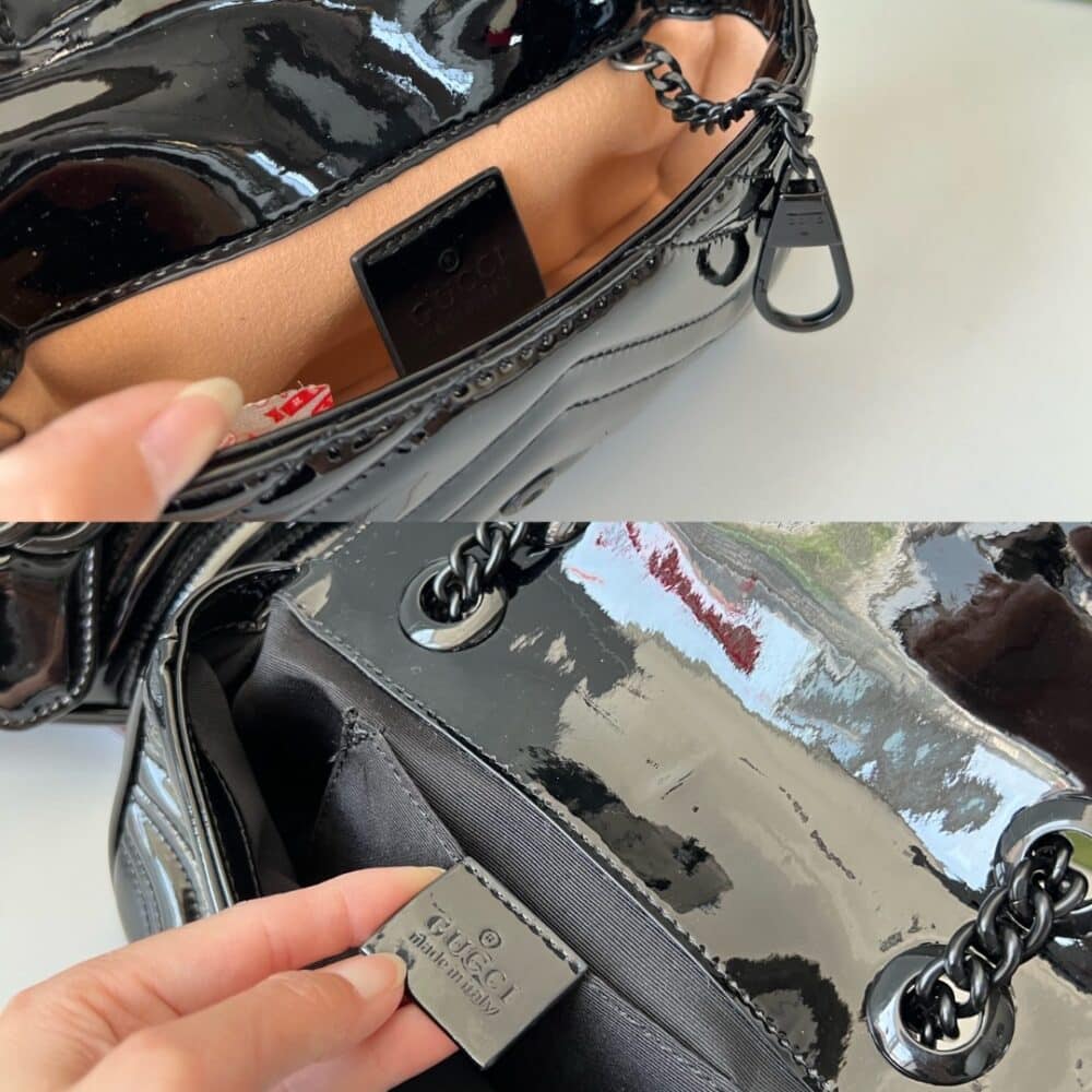 GUCCI GG MARMONT PATENT SUPER MINI BAG BLACK PATENT 476433 AACDE 1000 - Image 5