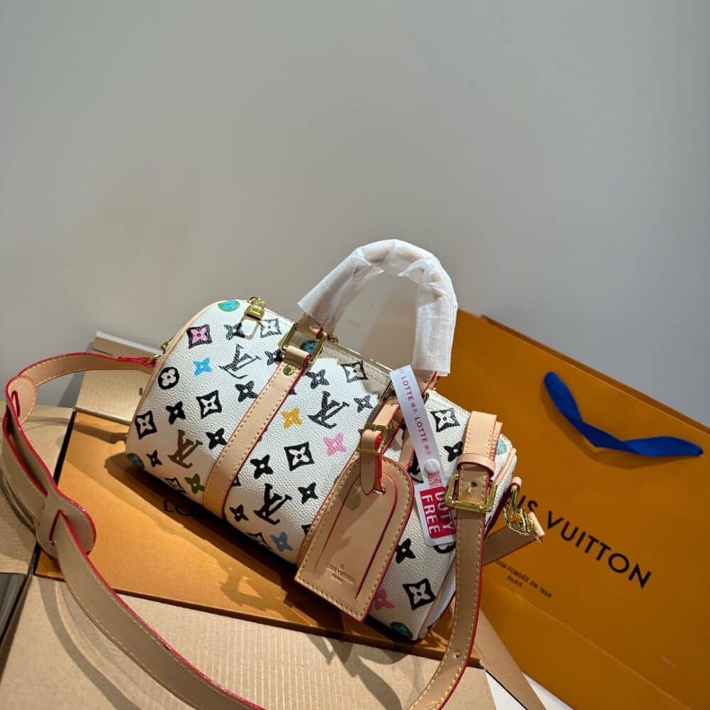 LOUIS VUITTON SPEEDY 25 HANDBAG MONOGRAM CANVAS IN MULTICOLOR 25CM - Image 9
