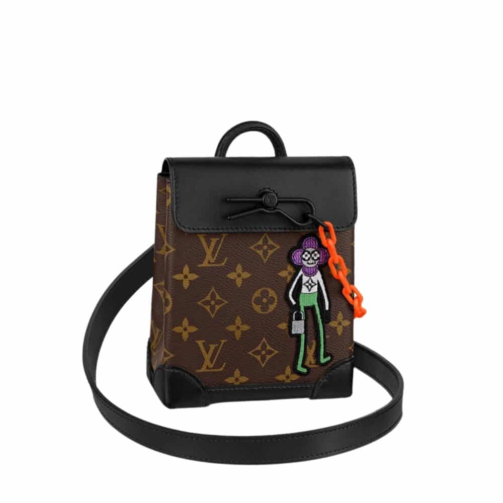 LOUIS VUITTON NANO STEAMER MONOGRAM CANVAS WITH LV FRIEND 20CM M80327