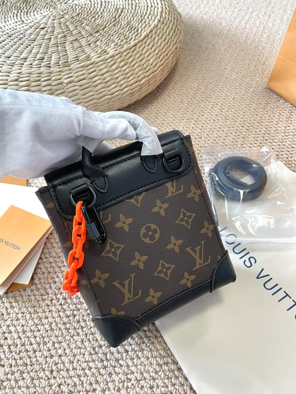LOUIS VUITTON NANO STEAMER MONOGRAM CANVAS WITH LV FRIEND 20CM M80327 - Image 5