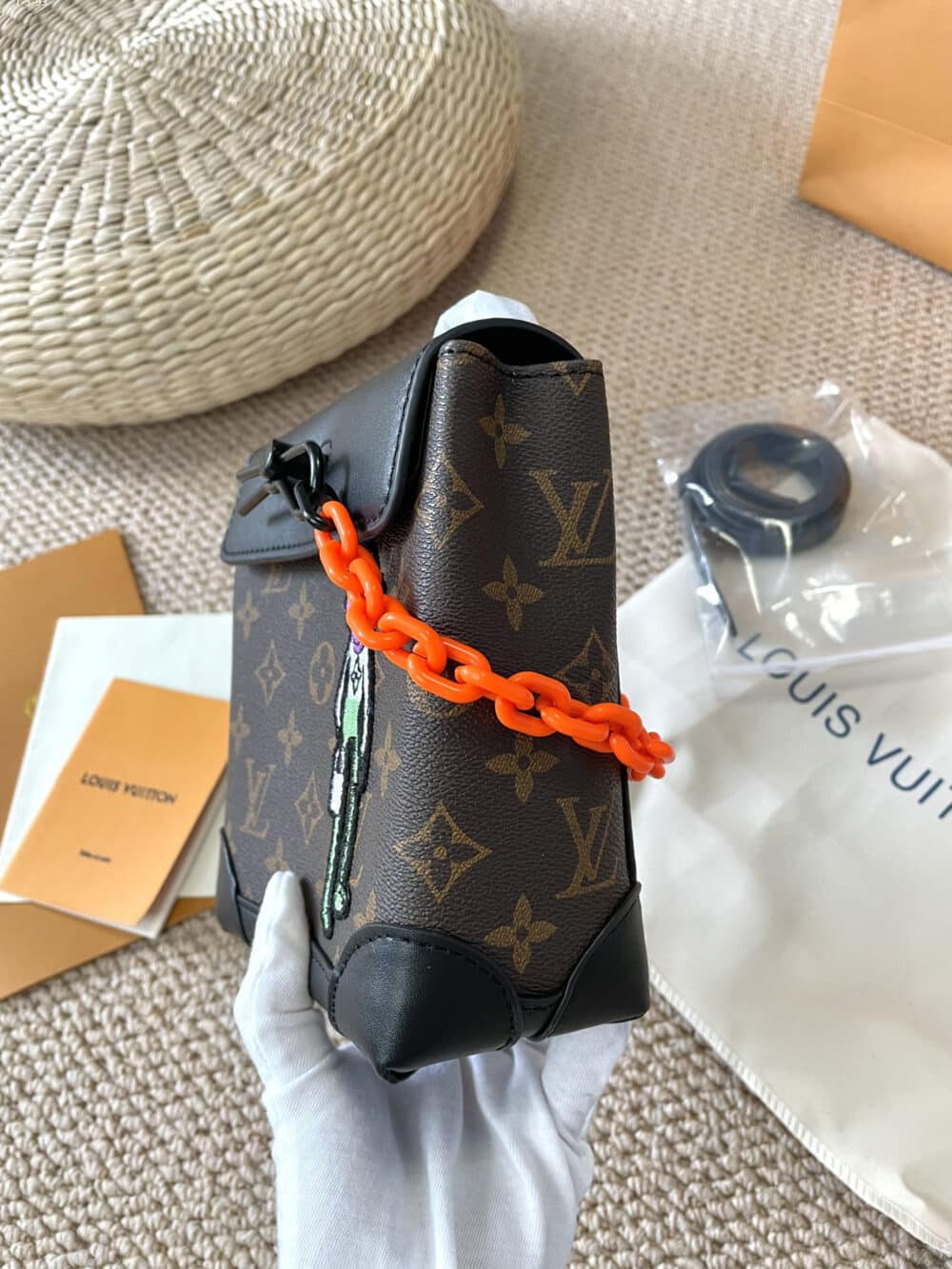 LOUIS VUITTON NANO STEAMER MONOGRAM CANVAS WITH LV FRIEND 20CM M80327 - Image 6