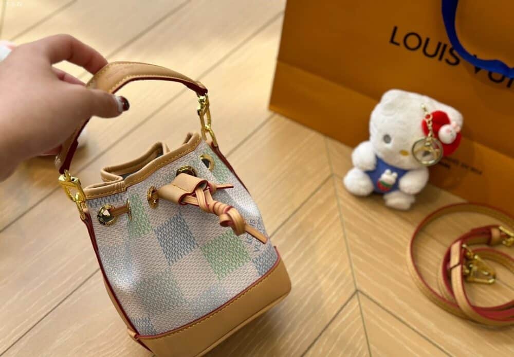 LOUIS VUITTON NANO NOÉ DAMIER CANVAS PISTACHIO 16CM N40640 - Image 2