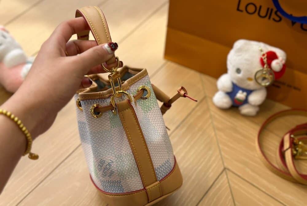 LOUIS VUITTON NANO NOÉ DAMIER CANVAS PISTACHIO 16CM N40640 - Image 4