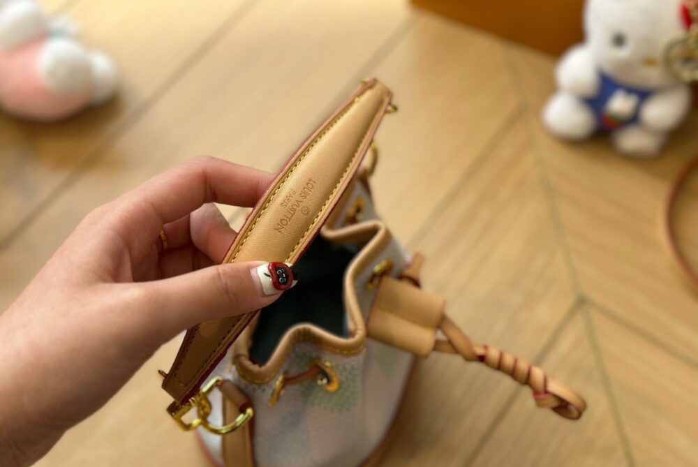 LOUIS VUITTON NANO NOÉ DAMIER CANVAS PISTACHIO 16CM N40640 - Image 5