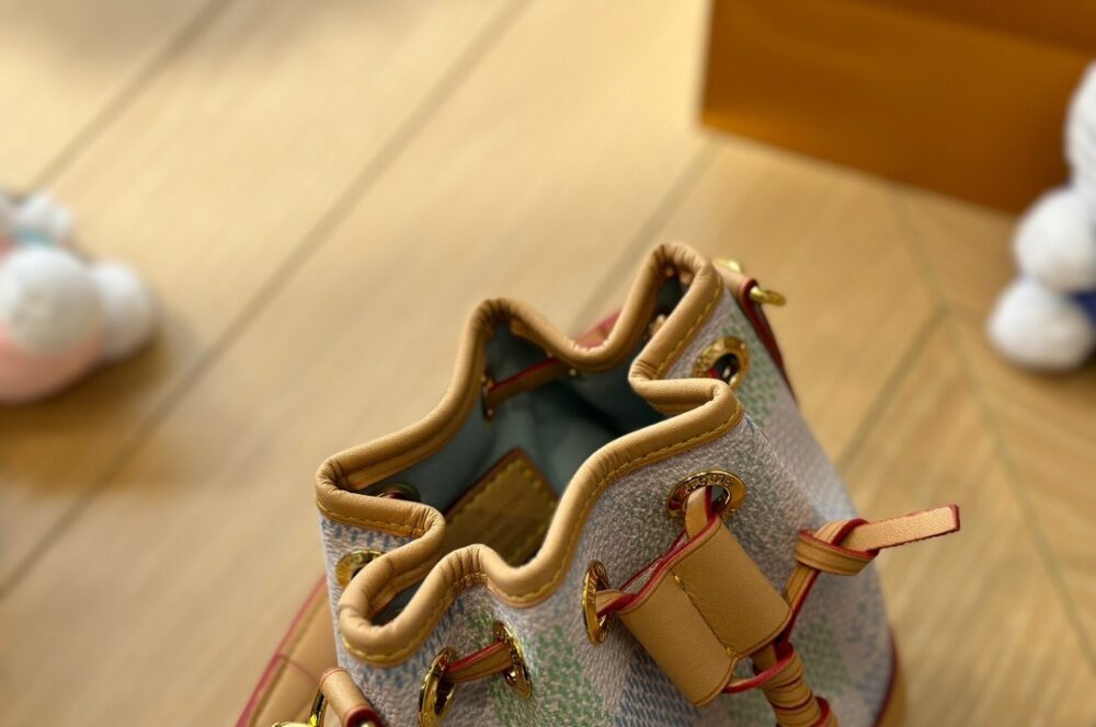 LOUIS VUITTON NANO NOÉ DAMIER CANVAS PISTACHIO 16CM N40640 - Image 7