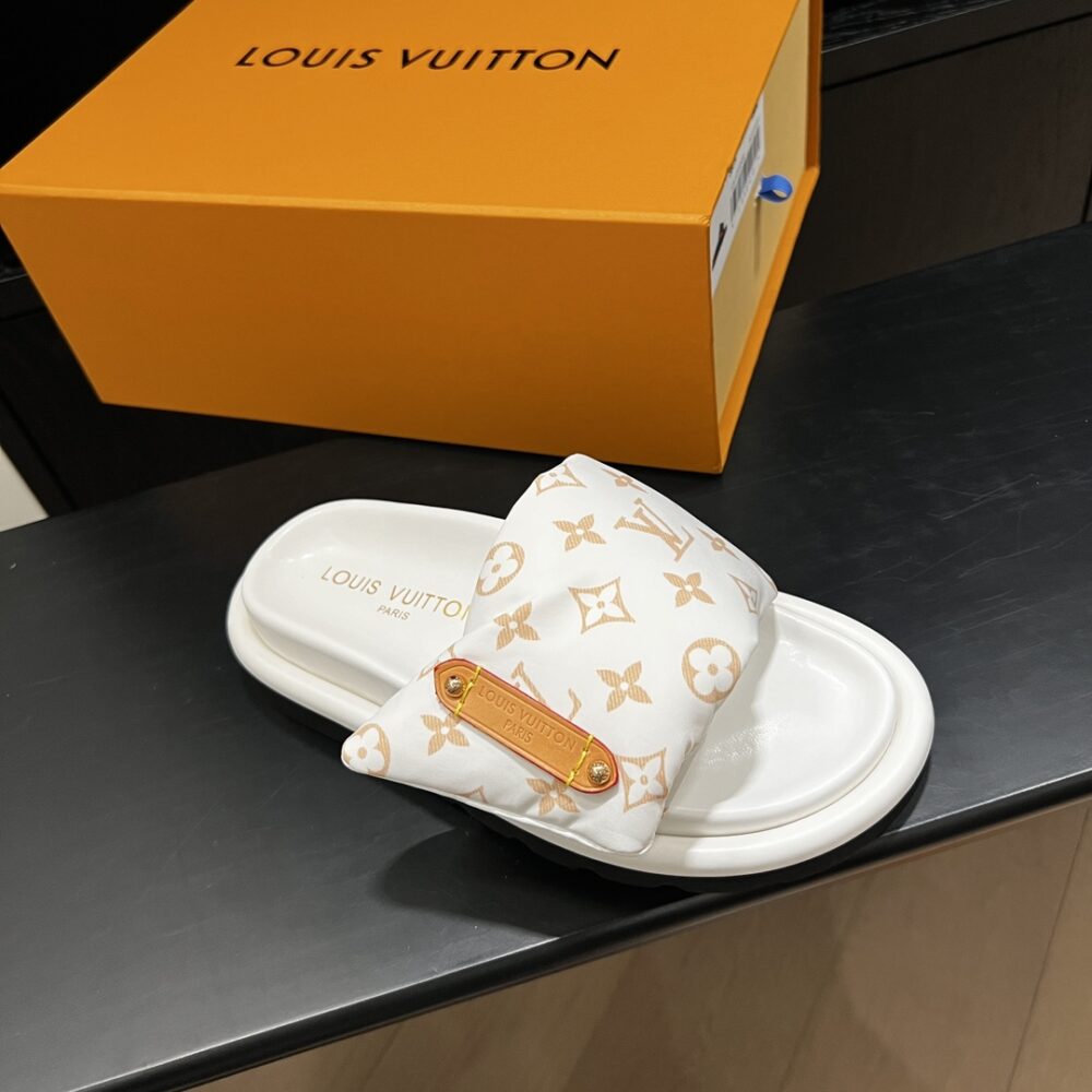 LOUIS VUITTON POOL PILLOW FLAT COMFORT MULE SANDALS BEIGE 1ACJZA - Image 7