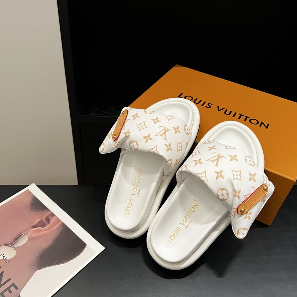 LOUIS VUITTON POOL PILLOW FLAT COMFORT MULE SANDALS BEIGE 1ACJZA - Image 5