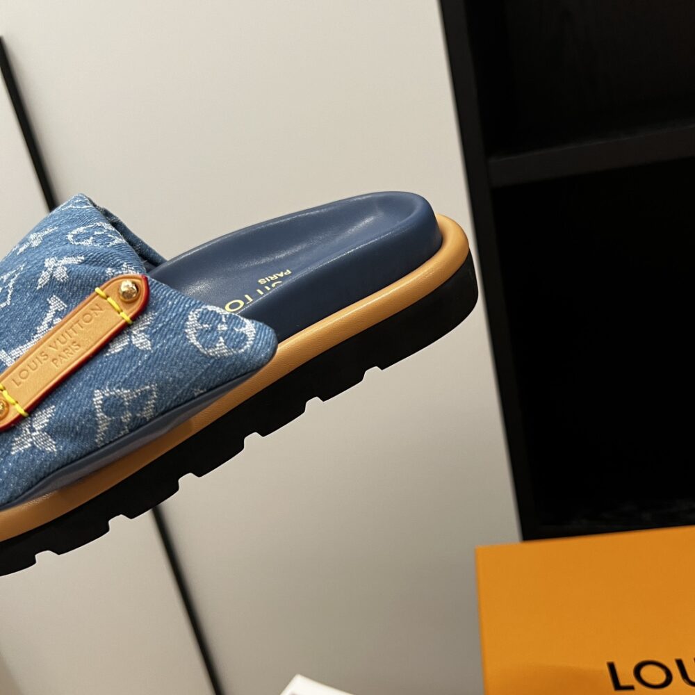 LOUIS VUITTON POOL PILLOW FLAT COMFORT MULES BLUE 1ACJVH - Image 7