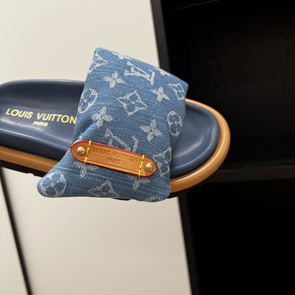 LOUIS VUITTON POOL PILLOW FLAT COMFORT MULES BLUE 1ACJVH - Image 5