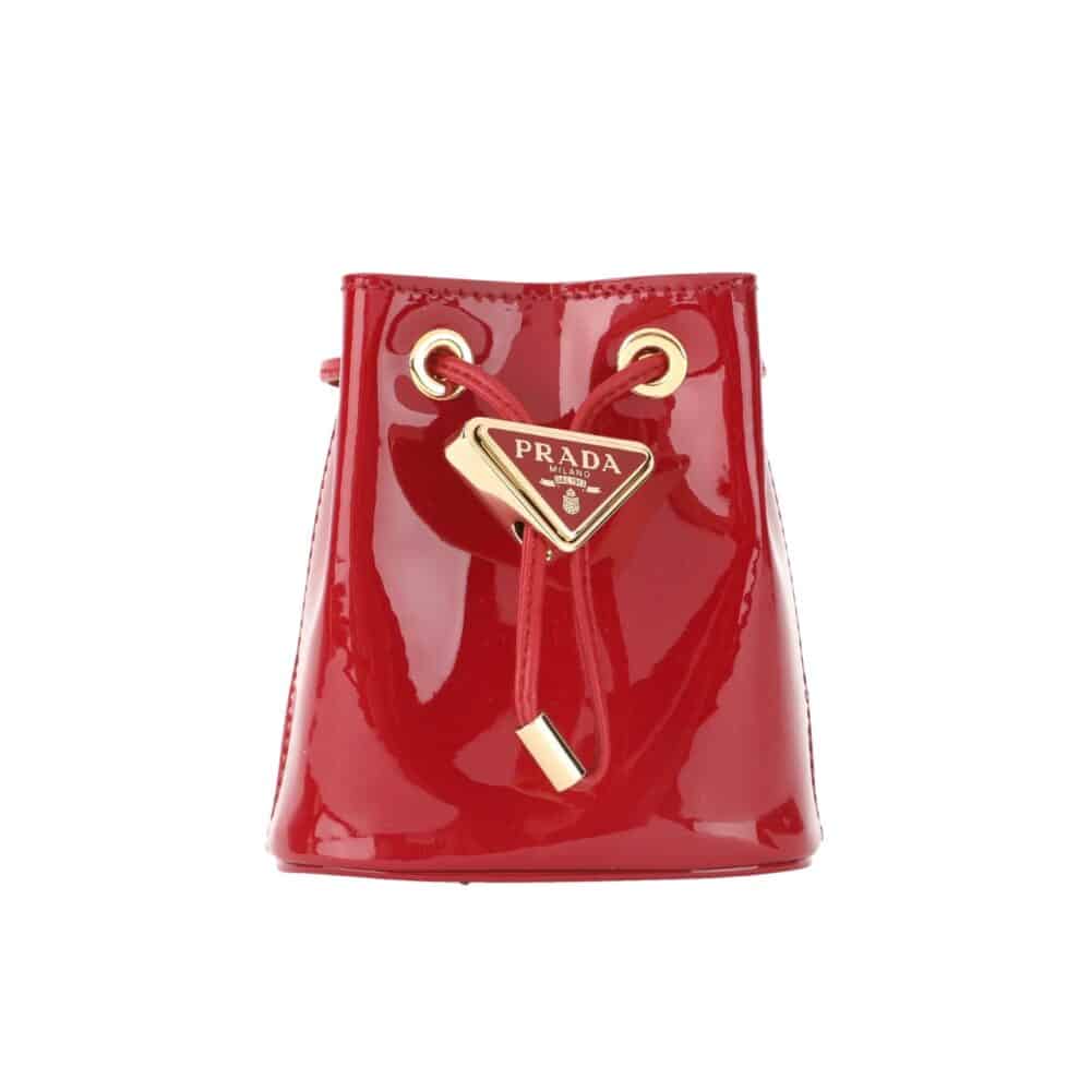PRADA PATENT LEATHER MINI POUCH RED 14CM 1NR016 069 F0E06