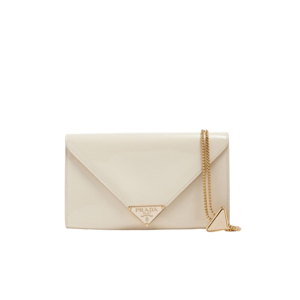 PRADA PATENT LEATHER MINI BAG WHITE 20CM 1BP051 069 F0304 V 5TO