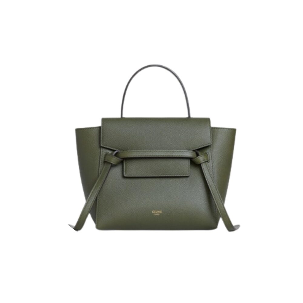 CELINE NANO BELT BAG IN GRAINED CALFSKIN KHAKI 20CM 189003ZVA 15KH