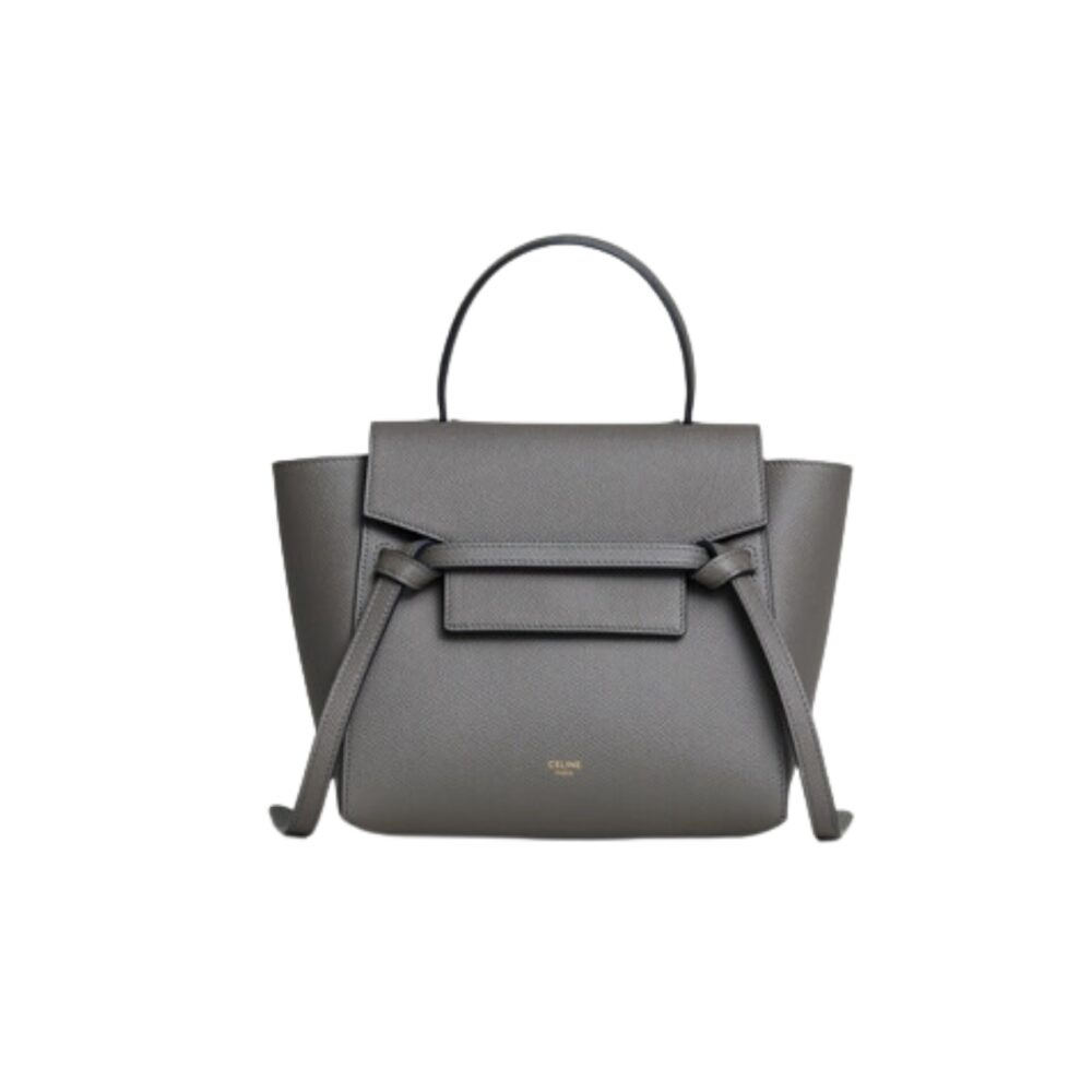 CELINE NANO BELT BAG IN GRAINED CALFSKIN GREY 20CM 189003ZVA 10DC