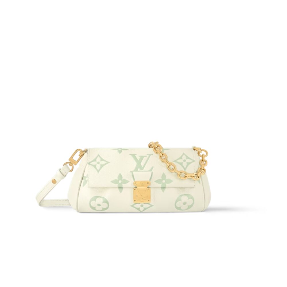 LOUIS VUITTON FAVORITE BICOLOR MONOGRAM EMPREINTE LEATHER BAG LATTE AND MATCHA 23CM M46842