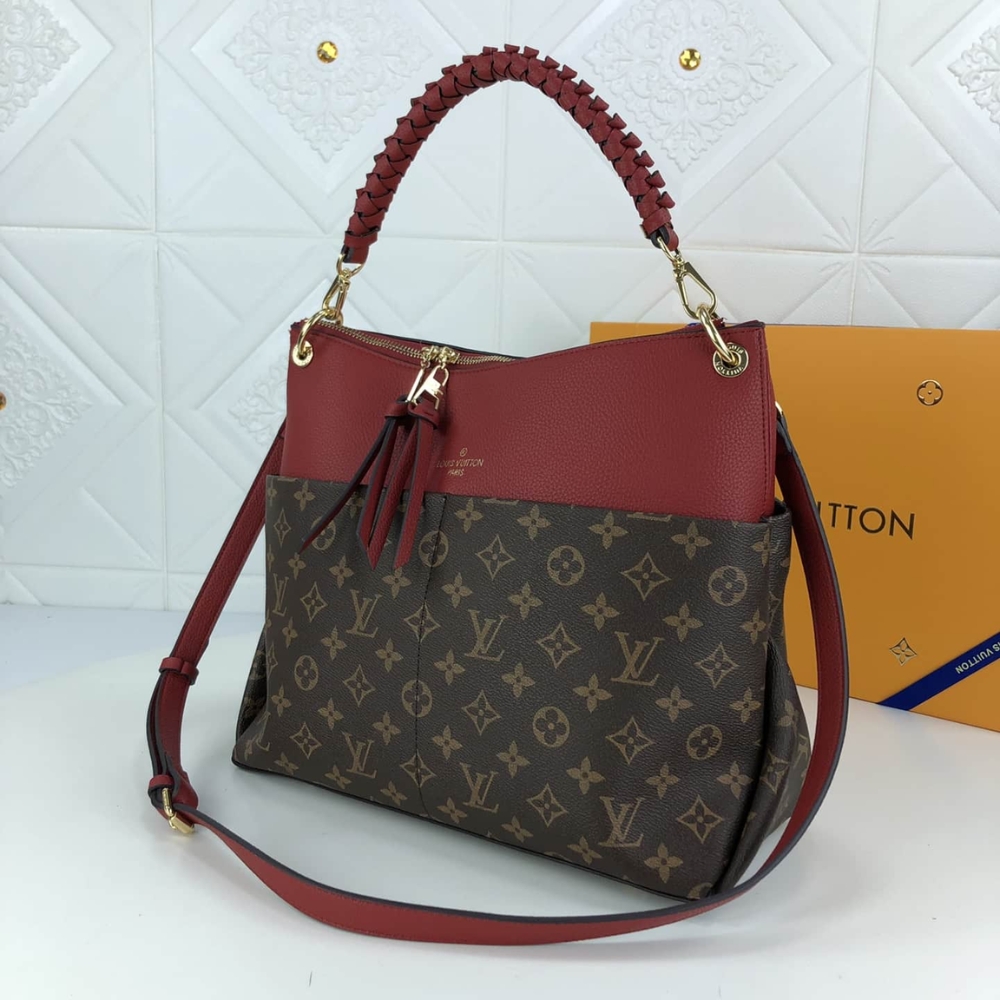 Louis Vuitton Maida Hobo Handbag Monogram Tuilerie Bezas Red 33Cm M43798 - Image 3