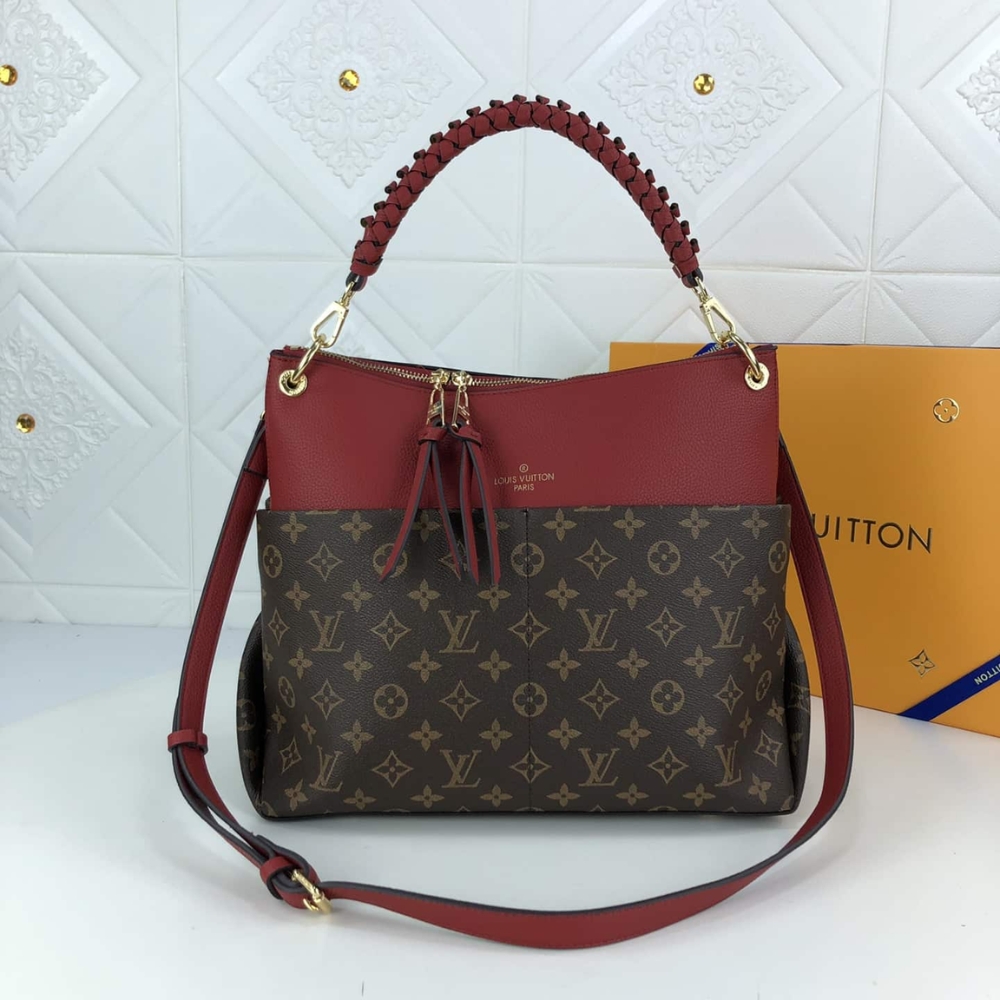 Alternative view of Louis Vuitton Maida Hobo Handbag Monogram Tuilerie Bezas Red 33Cm M43798
