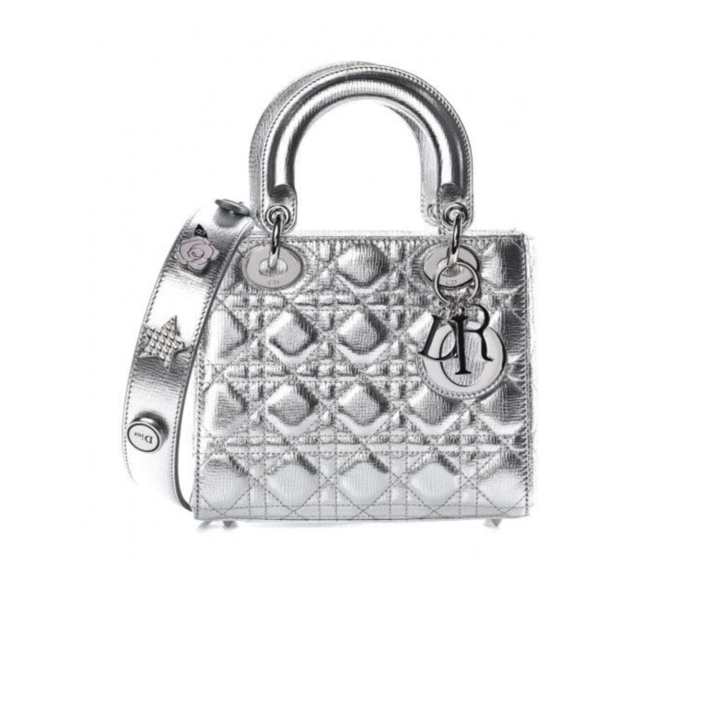 DIOR MEDIUM LADY DIOR BAG SILVER